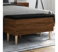 barberton 82cm wooden hallway storage bench in brown oak