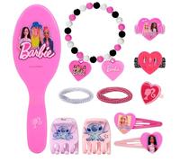 Barbie 11pcs Girls Kids Childrens Hair Accessories Clips Comb Bands and Beauty Set