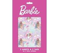 Barbie 2 Sheets & 2 Tags Gift Wrap