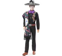 Barbie 2021 Dia De Muertos Ken Doll (12-in) Wearing Embroidered Shirt Serape & Sombrero with Calavera Face Paint Gift for Collectors
