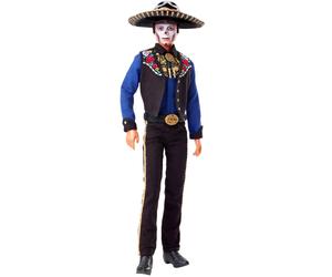 Barbie 2022 DAa De Muertos Ken Doll Wearing Shirt, Vest & Sombrero, with calavera Face Paint, gift for collectors