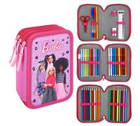 Cerdá Barbie 3 Tier Large Pencil Case Multi Compartment School Supplies Stationery Colouring Pens Pencils Sets