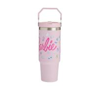 Barbie 30oz / 900ml Stainless Steel Tumbler with Handle, Straw & Lid | Vacuum Insulated Travel Mug | Leak & Spill Proof | Keeps Drinks Cold for 17 Hours or Hot for 5 Hours | Durable & Stylish