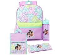 Barbie 4 Piece Backpack Set (Girls Purple)