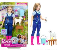Barbie 65Th Anniversary Doll & 10 Accessories, Farm Veterinarian Set with Blonde