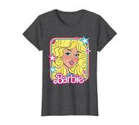 Barbie 70s Portrait with Stars T-Shirt, Women, Dark Heather Grey, X-Small