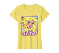 Barbie 70s Portrait with Stars T-Shirt, Women, Lemon Yellow, 3X-Large