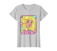 Barbie 70s Portrait with Stars T-Shirt, Women, Silver Grey, 3X-Large