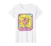 Barbie 70s Portrait with Stars T-Shirt, Women, White, X-Large