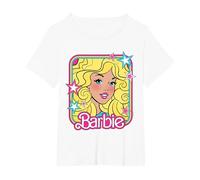 Barbie 70s Portrait with Stars T-Shirt, Women's Plus, White, 5X