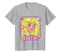 Barbie 70s Portrait with Stars T-Shirt, Youth, Heather Grey, X-Small