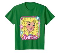 Barbie 70s Portrait with Stars T-Shirt, Youth, Kelly Green, X-Small