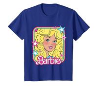 Barbie 70s Portrait with Stars T-Shirt, Youth, Royal Blue, X-Small
