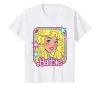 Barbie 70s Portrait with Stars T-Shirt, Youth, White, Small