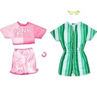 Barbie Fashions Doll Clothes and Accessories Set 2-Pack for Barbie and Ken Dolls with 2 Complete Outfits