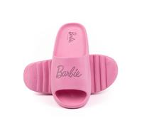 Barbie Women's Sliders Moulded Ridge Bottom Classic Logo Pink UK 7