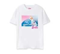 Barbie White Barbie Doll In Space Short Sleeved T-Shirt Womens