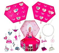 Barbie Advent Calendar 2021 Jewellery Box Advent Calendar For Girls with Bracelet and Charms, Barbie Gifts for Girls, Pink