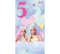 Barbie Age 5 Sticker Birthday Card