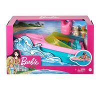 Barbie Doll and Boat Playset with Pet Puppy Life Vest