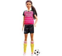 Barbie Athlete Doll, Brunette Soccer Player Doll with Soccer Ball