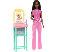 Barbie Baby Doctor Doll with Brunette Fashion Doll Wearing Pink Scrubs, 1 Baby D