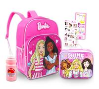 Barbie Backpack and Lunch Bag Set - Bundle with 16" School Bag, Lunch Box, Water Bottle, Stickers, More | Barbie Backpack with Lunchbox for Girls, Kids