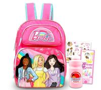Barbie Backpack Set - Bundle with 16" School Backpack, Temporary Tattoos, Water Bottle, More | Barbie Travel and School Supplies Bag for Kids & Girls
