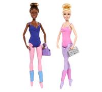 Barbie Ballet Room Set with 2 Dolls & 9 Accessories, Blonde & Brunette Ballerina Fashion Dolls with Extra Outfit & Dance-Themed Pieces, HXC37