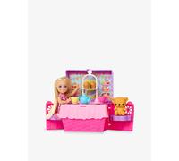 Barbie Family & Friends Club Chelsea Pop-Up Tea Party Playset with Blonde Small Doll, Transforming Picnic Basket & 10+ Accessories, JJB40