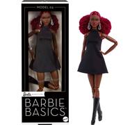 Barbie Basics Model 03 Collector Doll with Red Curly Hair Black Mini Dress & Boots Universal-fit Fashions Posable Tall Body & Swappable Doll Head