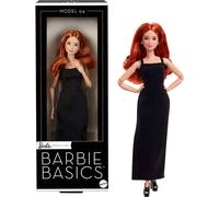Barbie Basics Model 04 Collector Doll with Red Curly Hair Black Mini Dress & Boots Universal-fit Fashions Posable Petite Body & Swappable Doll Head