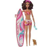Barbie Beach Doll With Surfboard and Puppy