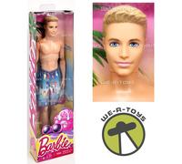 Barbie Beach Ken Doll Blond Hair 2013 Mattel BNC27