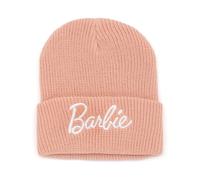 Barbie Womens Beanie in Pink | Adults Doll Logo Winter Knitted Woolly Hat | Ladies One Size Head Warmer | Comfortable Movie Headwear Accessory Merchandise Gift for Her