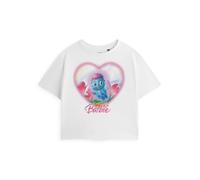 Barbie Bibble Heart Women's White Cropped Graphic Tee | Rainbow Gradient and Fairy Wings Print Short Sleeve Crew Neck Top | 100% Cotton Everyday Casual Wear | Official Merch - X-Large