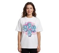 Barbie Bibble Women's White Graphic Tee | Live Laugh Bibble Slogan Print Short Sleeve Crew Neck Top | Soft 100% Cotton Regular Fit Everyday Wear | Official Movie Merch - Large