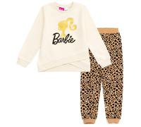 Barbie Big Girls Fleece Crossover Sweatshirt and Jogger Pants Outfit Set Cheetah 14-16
