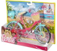 Barbie Bike Bicycle with Basket of Flowers and Helmet