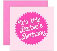 Barbie Birthday Card for Her - 'This Barbie's Birthday' Neon Pink Card for Girl - Fun Birthday Card for Daughter, Sister, Mum - Birthday Card for Female Friend | Blank Inside Envelope