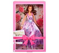 Barbie Signature Birthday Wishes Doll with Silky Lilac Dress Brown Wavy Hair - Gift Boxed HRM54
