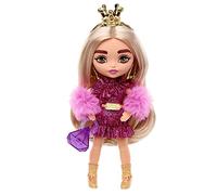 BARBIE BRAND Extra Minis Doll #8 (5.5 in) Wearing Shimmery Dress & Furry Shrug, with Doll Stand & Accessories, Toy for Kids Ages 3 Years Old & Up, Multicolor, HJK67