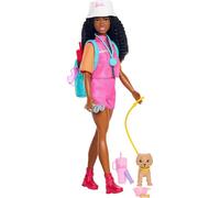 Barbie “Brooklyn” Outdoor Adventures Fashion Doll Wearing Adventure Outfit, with 10+ Camping-Themed Accessories Including Pet Puppy, JJV60