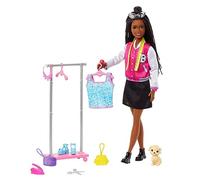 “Brooklyn” Stylist Doll & 14 Accessories Playset, Wardrobe Theme with Puppy & Clothing Rack, HNK96