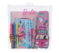Barbie Stationery Set for Girls | School Supplies & Barbie Gifts | A5 Notebook, Ballpen, Pencils, Eraser, Sharpener, Sticky Notes & Pencil Tin in Ziplock Wallet
