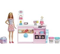Barbie Cake Decorating Playset with Blonde Doll, Baking Counter and Toy Icing Pieces