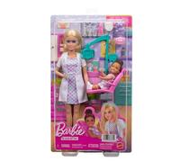 Barbie Careers Dentist Playset with Blonde Doll Wearing White Coat, Toddler Small Doll, Examination Chair & Accessories, JMK14