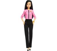 Barbie Careers Doll & Accessories Future Leader with Black Hair Wearing Outfit with 2 Golden Bracelets & B Pin Includes Sticker for Kids