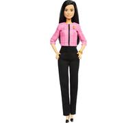 Barbie Careers Doll & Accessories, Future Leader with Black Hair Wearing Outfit with 2 Golden Bracelets & “B†Pin, Includes Sticker for Kids