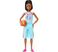 Barbie Careers Fashion Doll & Accessories Made to Move Brunette Basketball Player Wearing Removable Uniform with Ball 22 Bendable Joints